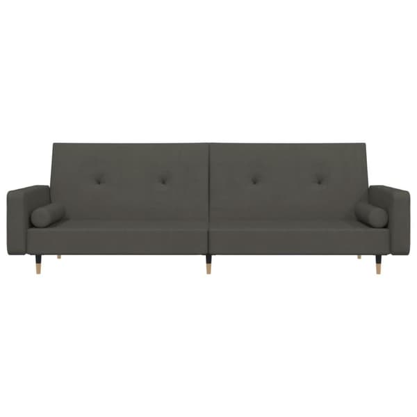 vidaXL 2-personers sovesofa med 2 puder fløjl mørkegrå