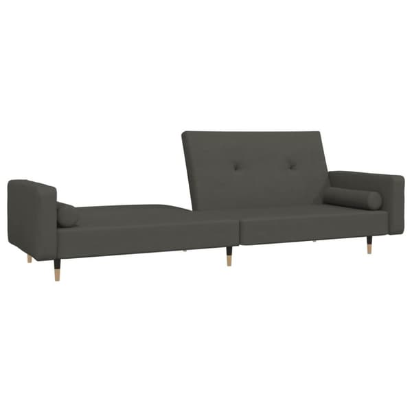 vidaXL 2-personers sovesofa med 2 puder fløjl mørkegrå