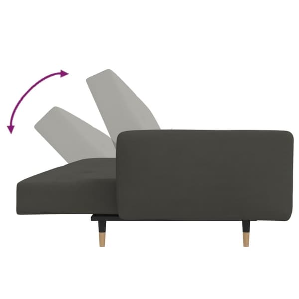 vidaXL 2-personers sovesofa med 2 puder fløjl mørkegrå