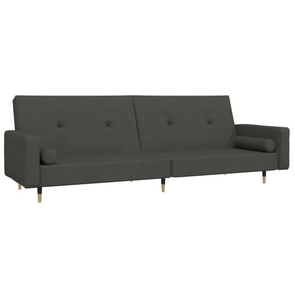 vidaXL 2-personers sovesofa med 2 puder fløjl mørkegrå
