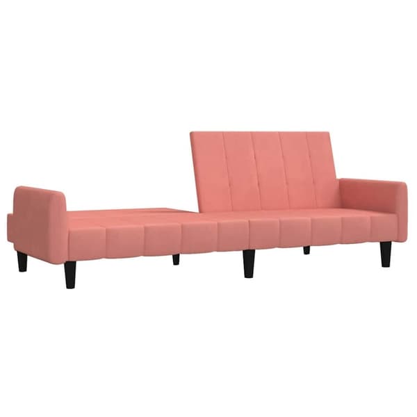 vidaXL Bäddsoffa 2-sits rosa sammet
