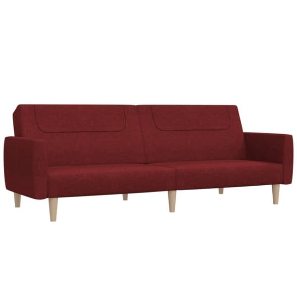 vidaXL Bäddsoffa 2-sits vinröd tyg