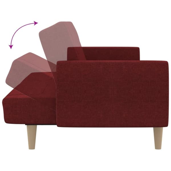 vidaXL 2-personers sovesofa stof vinrød
