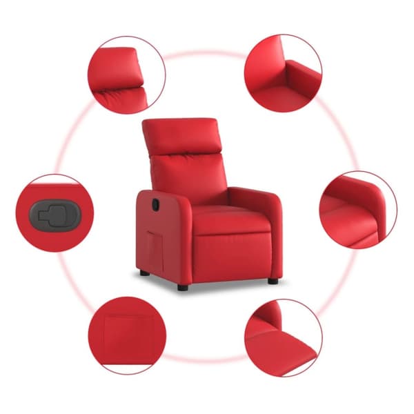 vidaXL Reclinerfåtölj röd konstläder