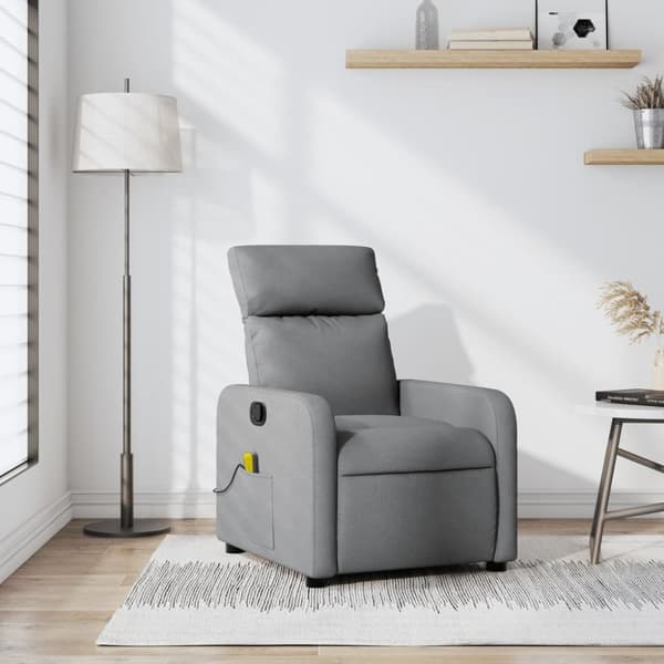 vidaXL massagestol stof lysegrå