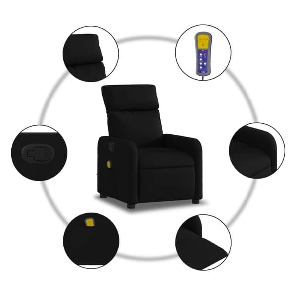vidaXL massagestol stof sort