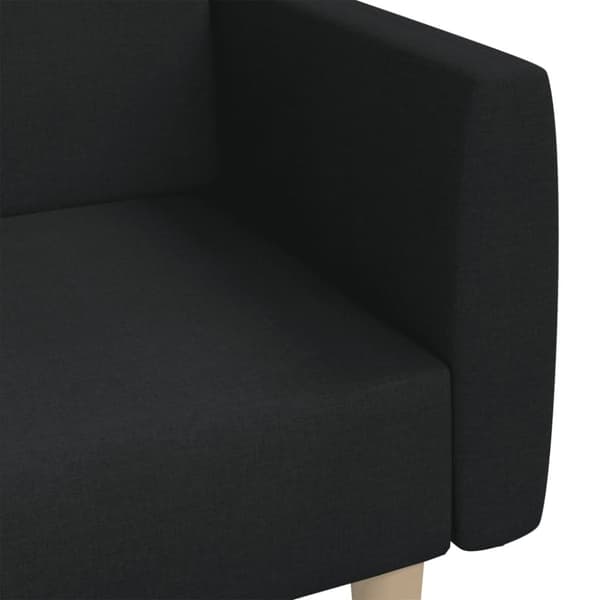 vidaXL Bäddsoffa 2-sits svart tyg