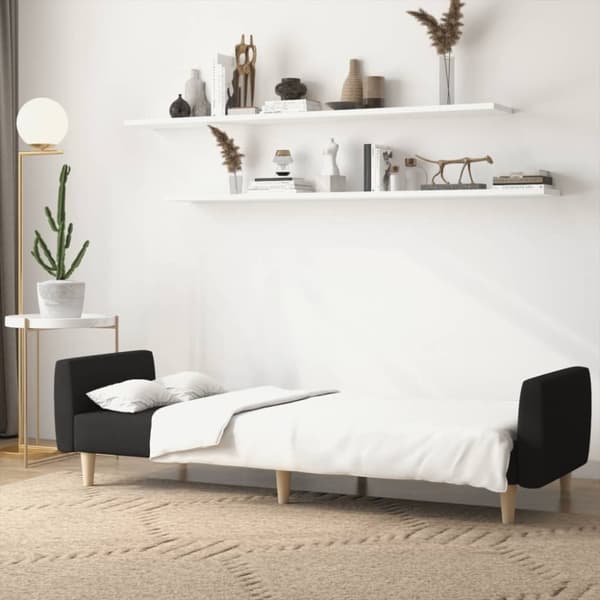 vidaXL Bäddsoffa 2-sits svart tyg