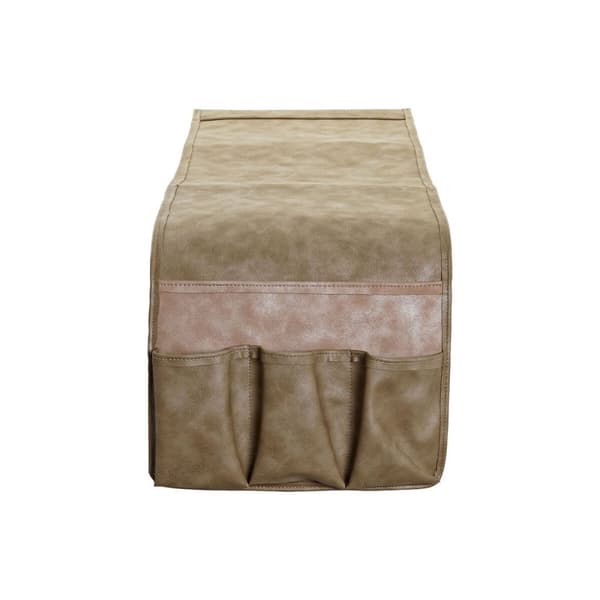 Fjernbetjening holder DKD Home Decor Brun Beige Polyuretan 30 x 0,5 x 90 cm