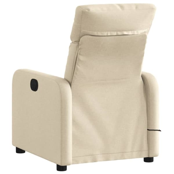 vidaXL Massagefåtölj gräddvit tyg