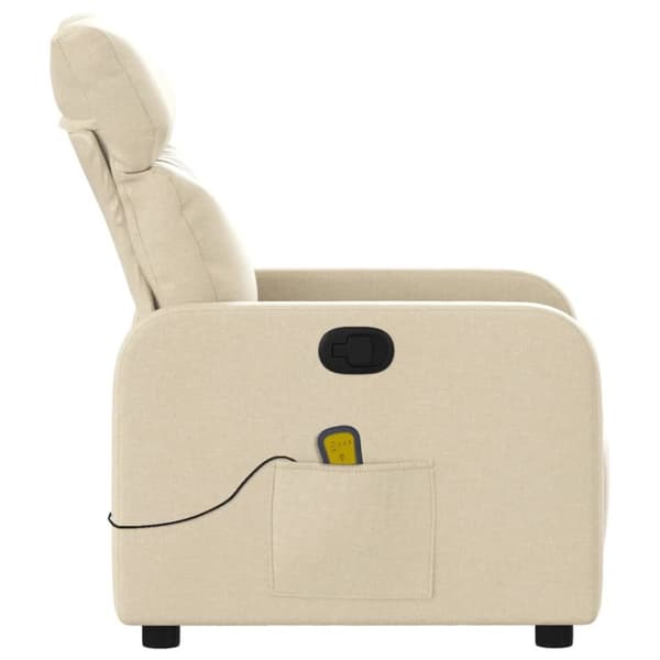 vidaXL Massagefåtölj gräddvit tyg