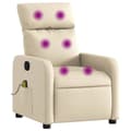 Miniatyrbild 1 av 11: vidaXL Massagefåtölj gräddvit tyg