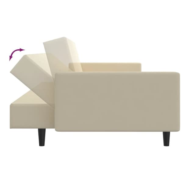 vidaXL 2-personers sovesofa fløjl cremefarvet
