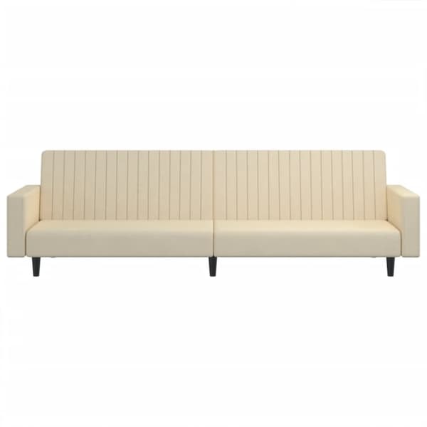 vidaXL Bäddsoffa 2-sits gräddvit sammet
