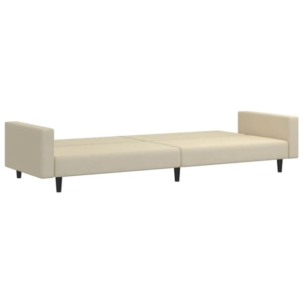 vidaXL Bäddsoffa 2-sits gräddvit sammet