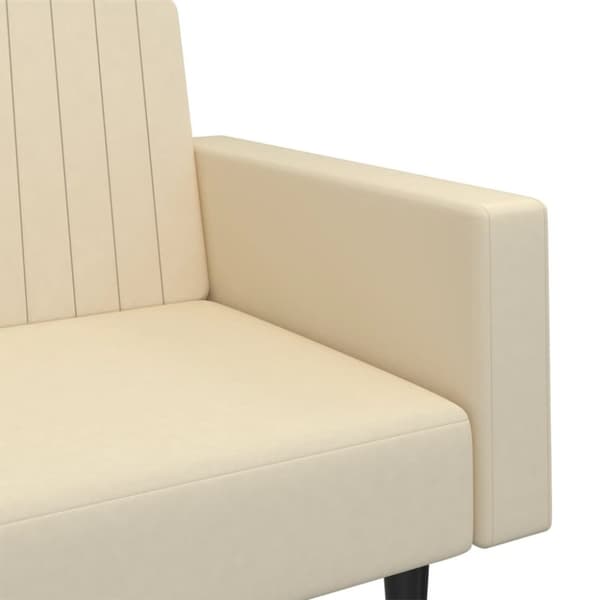 vidaXL Bäddsoffa 2-sits gräddvit sammet