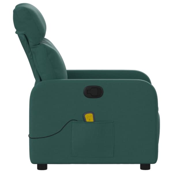 vidaXL Massagefåtölj mörkgrön tyg