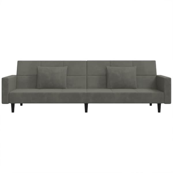 vidaXL 2-personers sovesofa med 2 puder fløjl mørkegrå