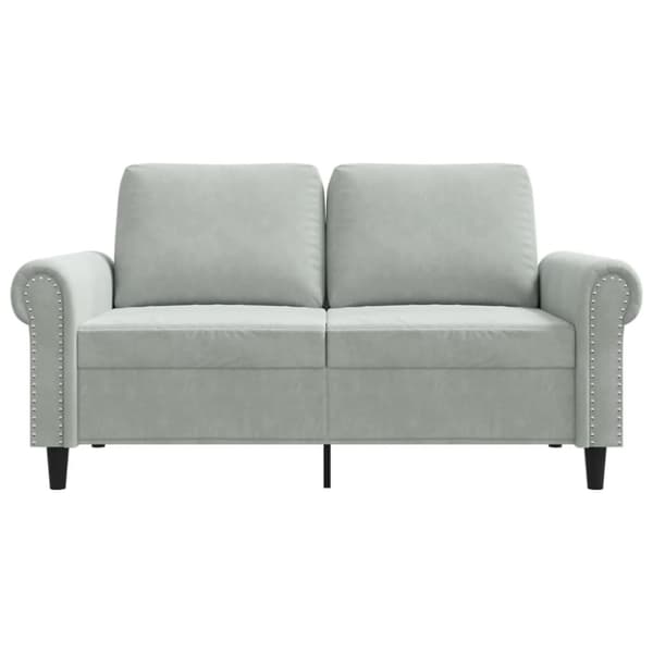 vidaXL 2-personers sofa 120 cm velour lysegrå