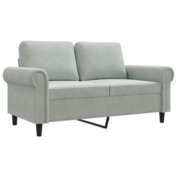 vidaXL 2-personers sofa 120 cm velour lysegrå