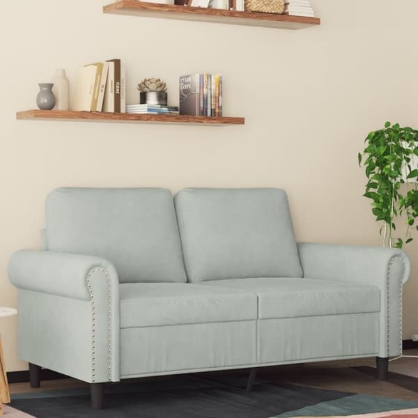 vidaXL 2-personers sofa 120 cm velour lysegrå
