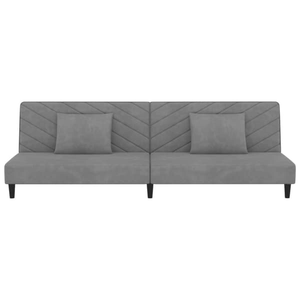vidaXL 2-personers sovesofa med 2 puder velour lysegrå