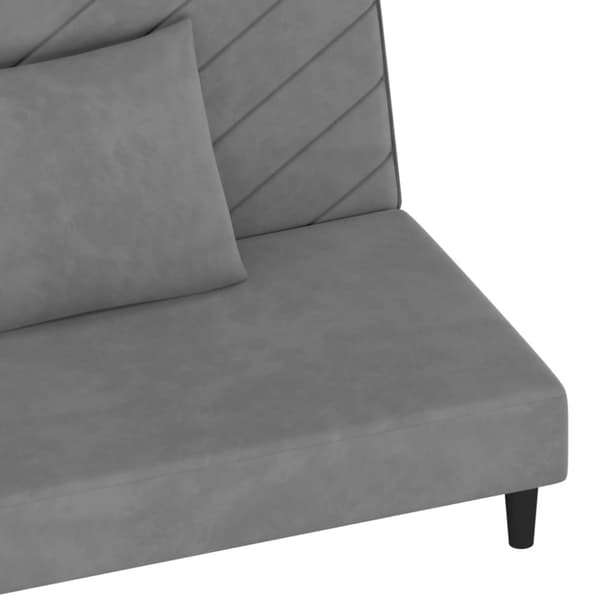 vidaXL 2-personers sovesofa med 2 puder velour lysegrå