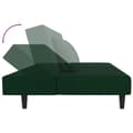 Miniatyrbillede 6 af 11: vidaXL 2-personers sovesofa med 2 puder fløjl mørkegrøn