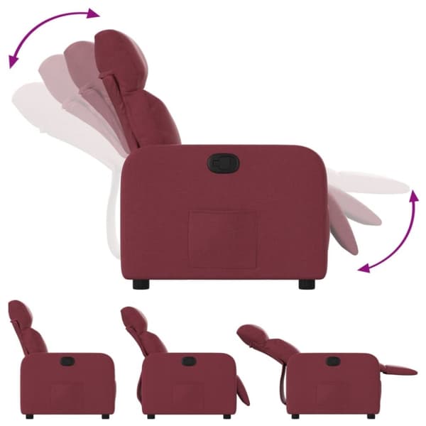 vidaXL Reclinerfåtölj vinröd tyg
