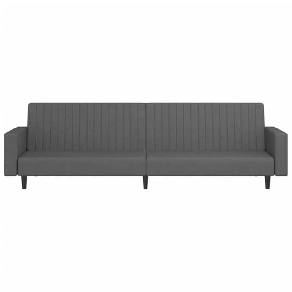 vidaXL Bäddsoffa 2-sits mörkgrå sammet