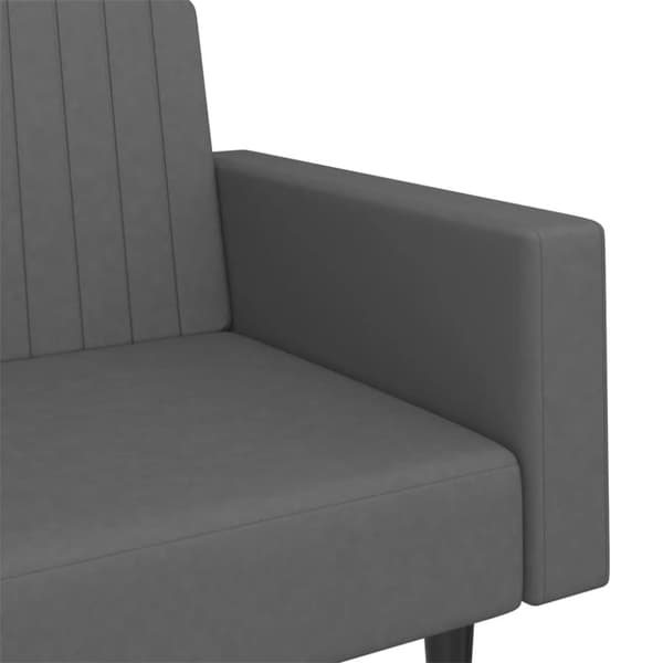 vidaXL Bäddsoffa 2-sits mörkgrå sammet