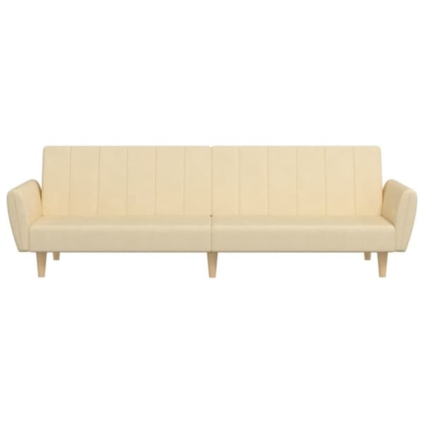 vidaXL 2-personers sovesofa stof cremefarvet