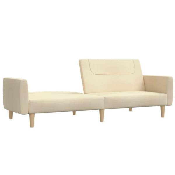 vidaXL 2-personers sovesofa stof cremefarvet