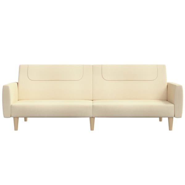 vidaXL 2-personers sovesofa stof cremefarvet