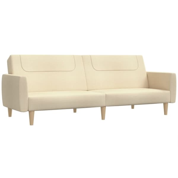 vidaXL 2-personers sovesofa stof cremefarvet