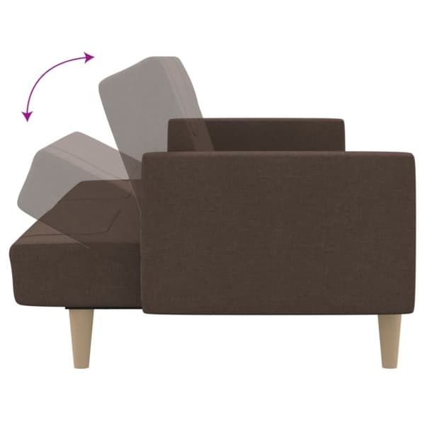 vidaXL Bäddsoffa 2-sits taupe tyg