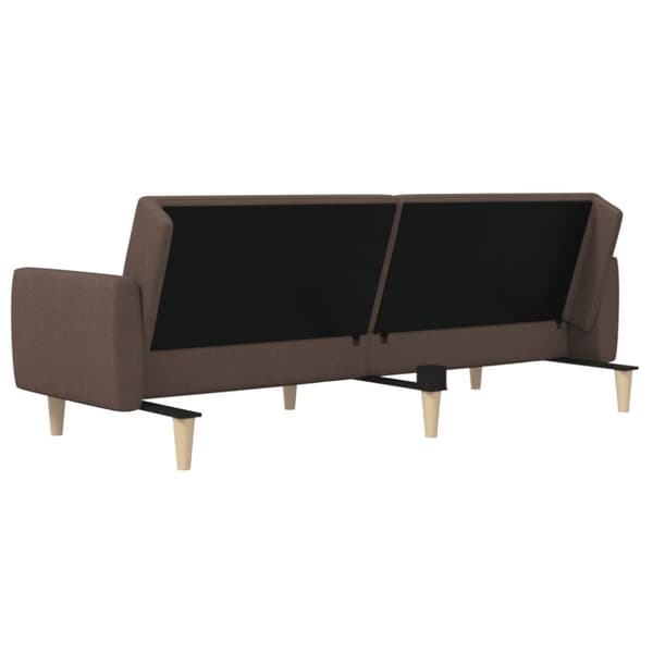 vidaXL Bäddsoffa 2-sits taupe tyg