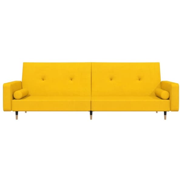 vidaXL 2-personers sovesofa med 2 puder fløjl gul