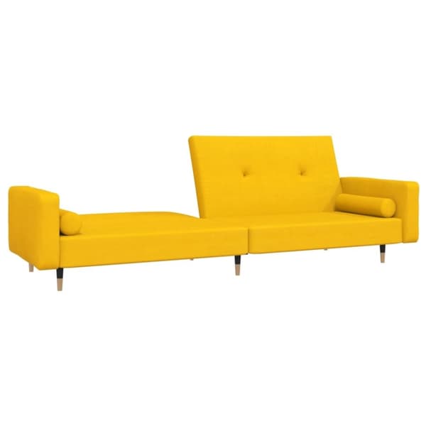 vidaXL 2-personers sovesofa med 2 puder fløjl gul