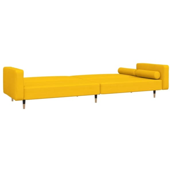 vidaXL 2-personers sovesofa med 2 puder fløjl gul