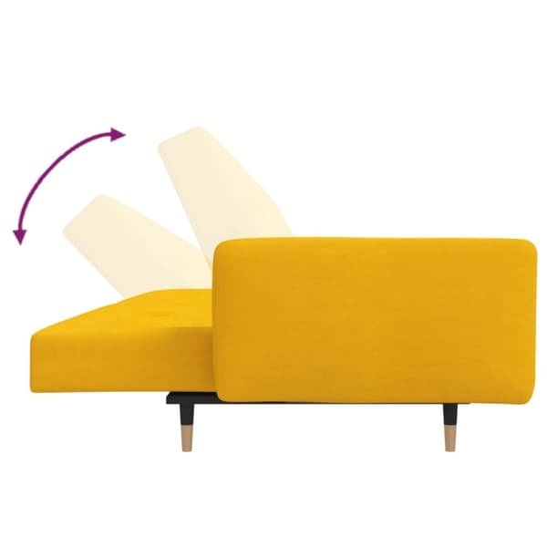 vidaXL 2-personers sovesofa med 2 puder fløjl gul