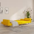 Miniatyrbillede 2 af 10: vidaXL 2-personers sovesofa med 2 puder fløjl gul