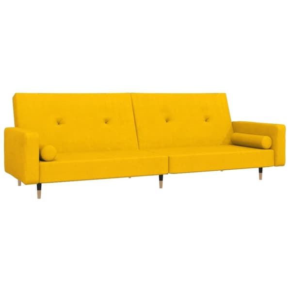 vidaXL 2-personers sovesofa med 2 puder fløjl gul