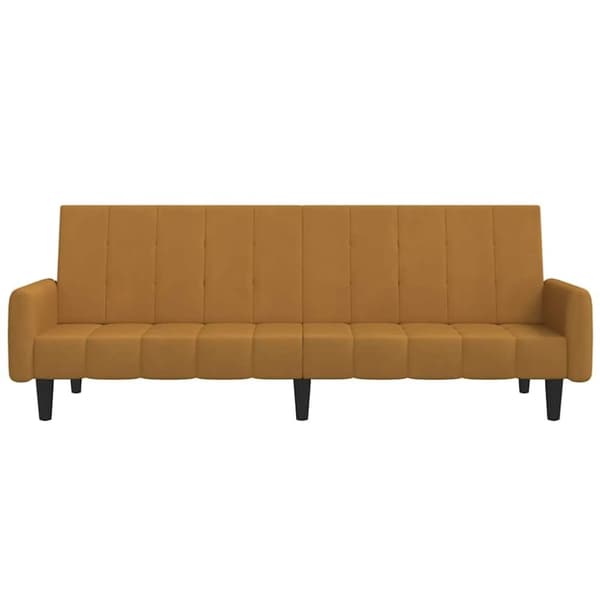 vidaXL Bäddsoffa 2-sits brun sammet