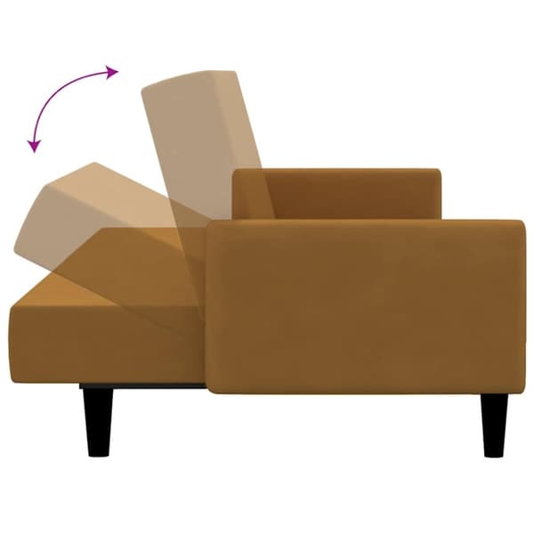 vidaXL Bäddsoffa 2-sits brun sammet
