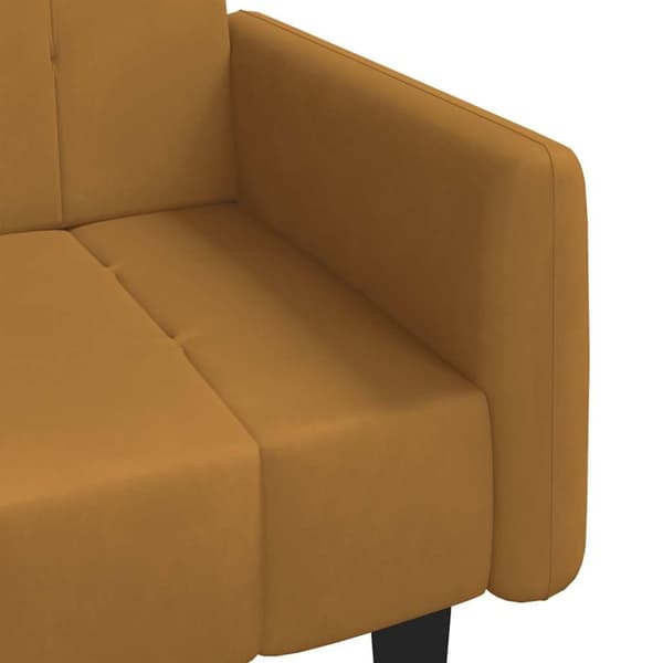 vidaXL Bäddsoffa 2-sits brun sammet