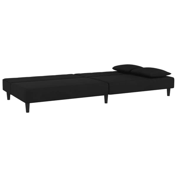 vidaXL 2-personers sovesofa med 2 puder fløjl sort