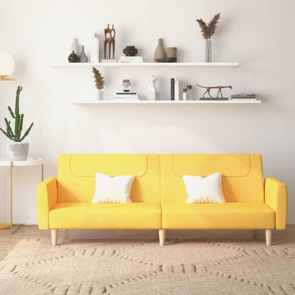 vidaXL 2-personers sovesofa stof gul