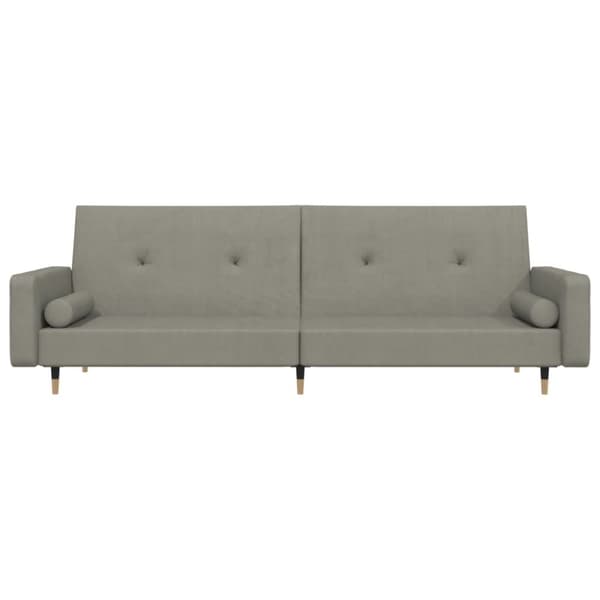 vidaXL 2-personers sovesofa med 2 puder velour lysegrå
