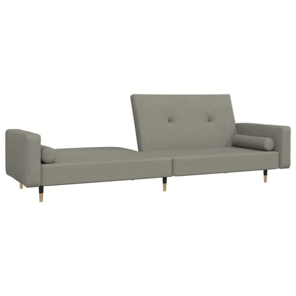vidaXL 2-personers sovesofa med 2 puder velour lysegrå